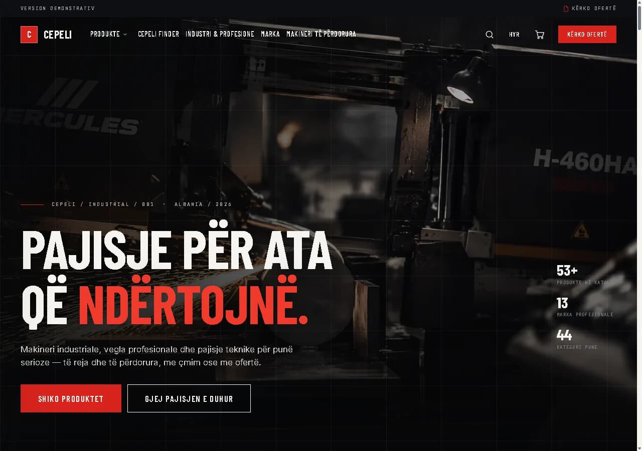 View of CEPELI Vegla's public website.